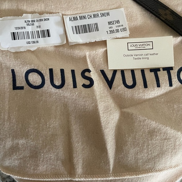 Authentic Louis Vuitton Mini Alma (snow) Crossbody Bag - Picture 6 of 7